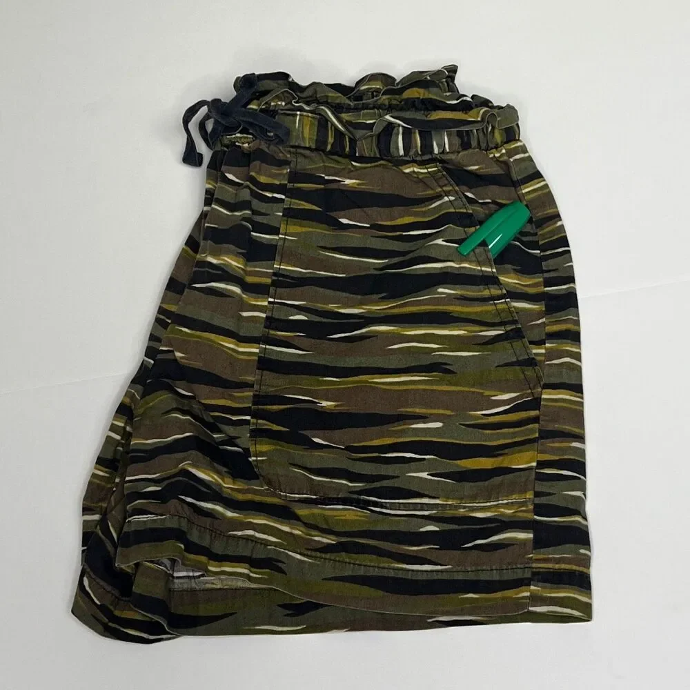 Madewell Size S Camo Print Shorts Drawstring Lightweight Pockets Elastic Waist